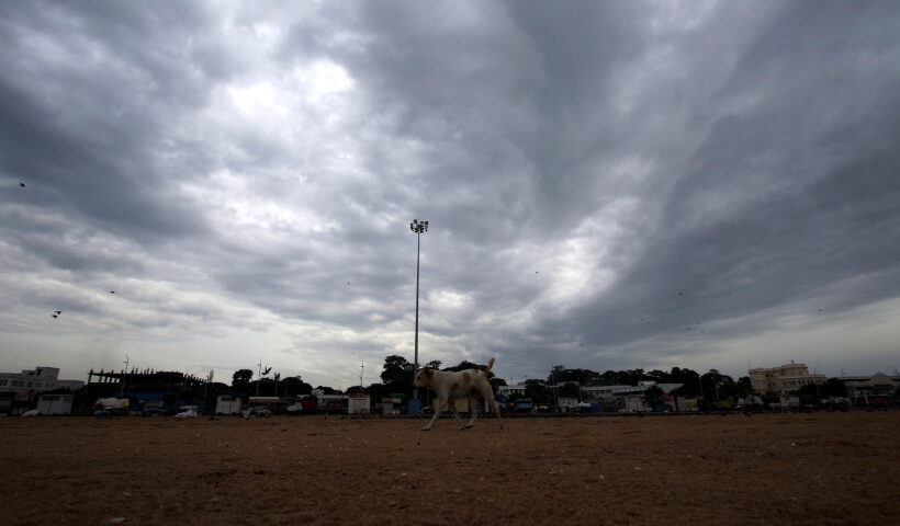 Chennai: Dark cloud hover over the Marina Beach in Chennai on Wednesday The Meteorological Department has warned of heavy rain in Chennai