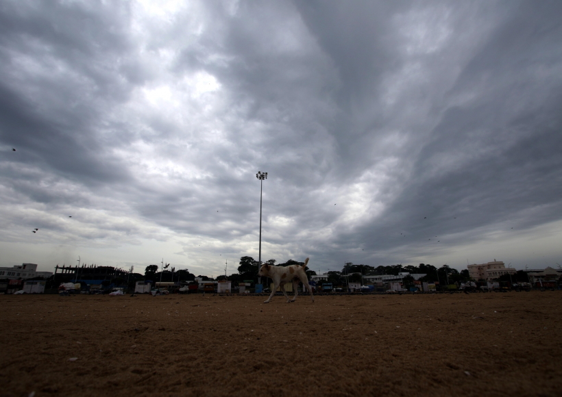 Chennai: Dark cloud hover over the Marina Beach in Chennai on Wednesday The Meteorological Department has warned of heavy rain in Chennai