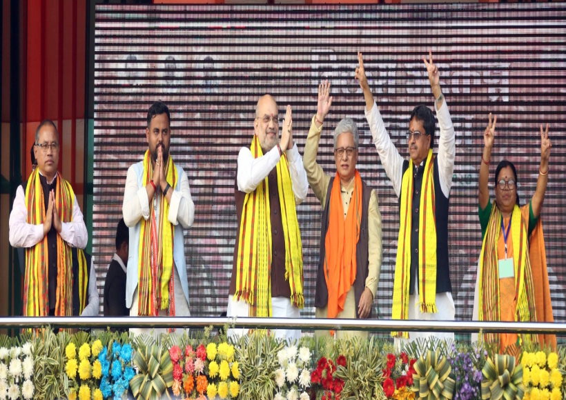 त्रिपुरा चुनाव में लड़ाई डबल इंजन बनाम 'ट्रिपल आपद' के बीच : अमित शाह