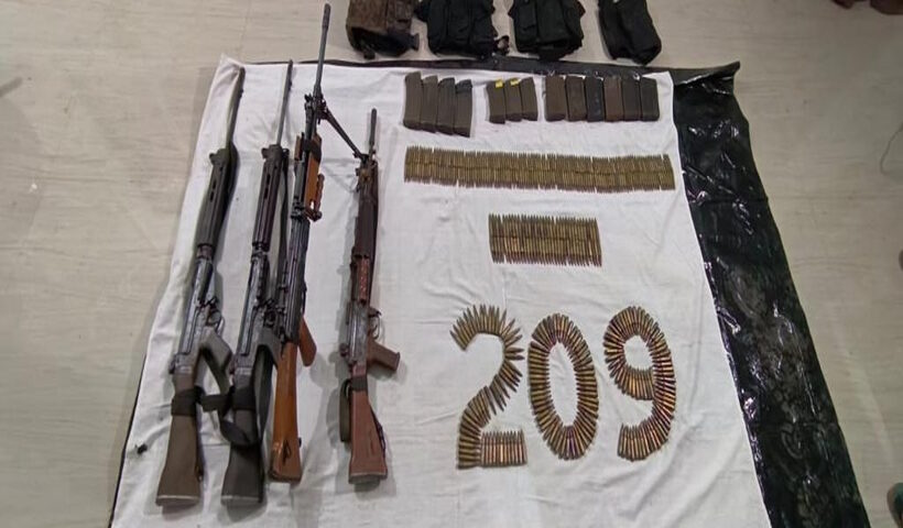 CRPF recovered arms and ammunition of Naxalites in huge quantity.