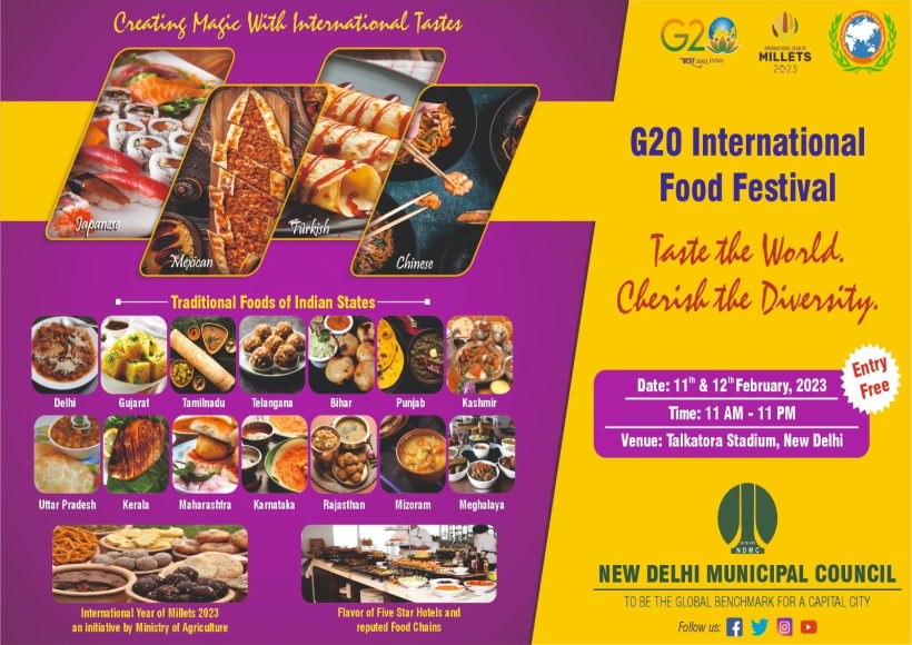 जी20 के चार देश, भारत के 14 राज्य और 11 होटल जी20 फूड फेस्टिवल में ले रहे भाग