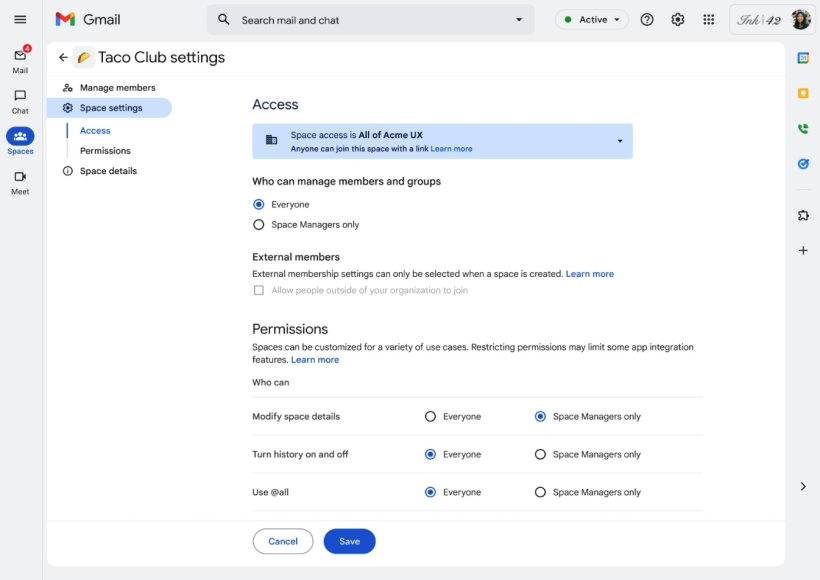 गूगल ने चैट में स्पेस मैनेजर्स के लिए नए फीचर्स पेश किए