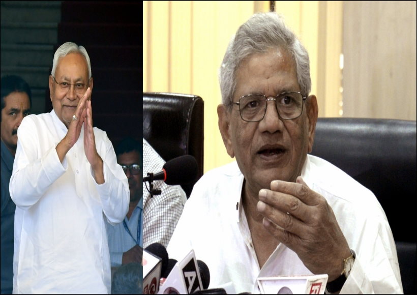 नीतीश कुमार ने सीताराम येचुरी और डी. राजा से की मुलाकात