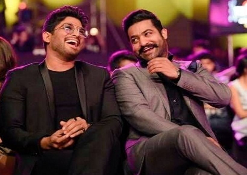 एनटीआर जूनियर ने हैदराबाद में 'पुष्पा 2' के सेट पर अल्लू अर्जुन से की मुलाकात