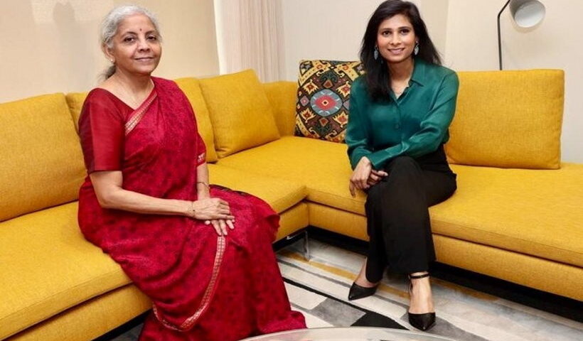 सीतारमण ने आईएमएफ की गीता गोपीनाथ से की मुलाकात, अर्थव्यवस्था के लिए जोखिमों पर चर्चा