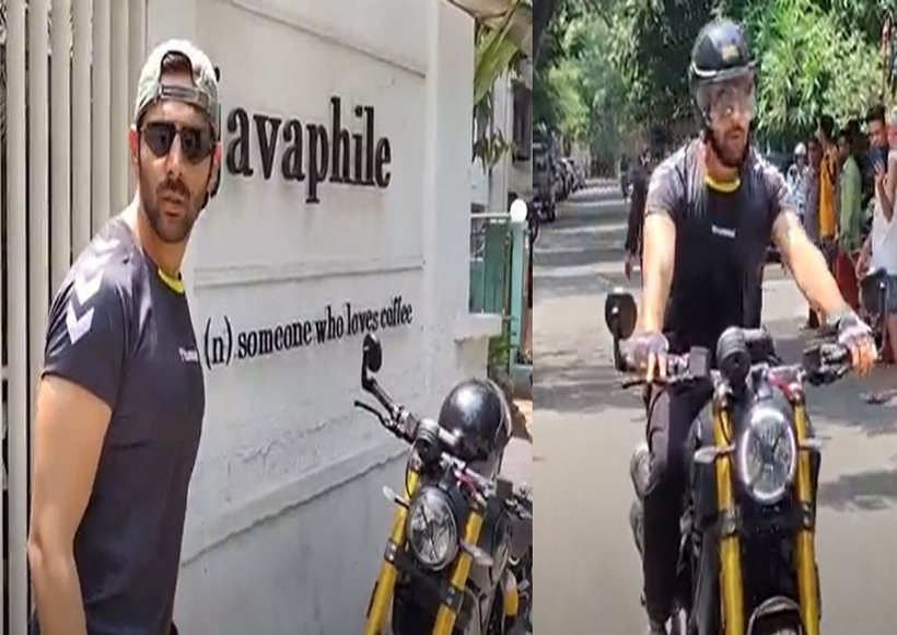 कार्तिक आर्यन अपनी लग्जरी कारें छोड़ बाइक से जिम पहुंचे