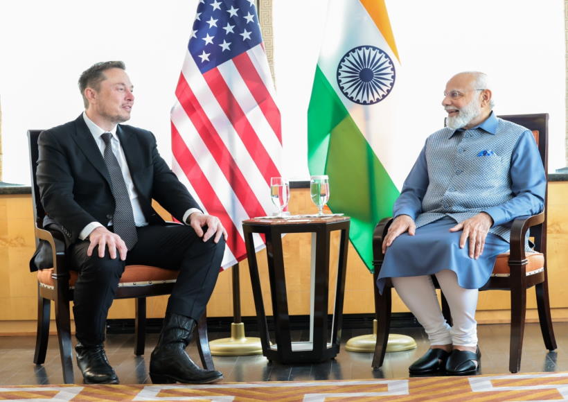 एलन मस्क और प्रधानमंत्री नरेंद्र मोदी