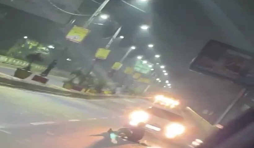 car hits man, video viral