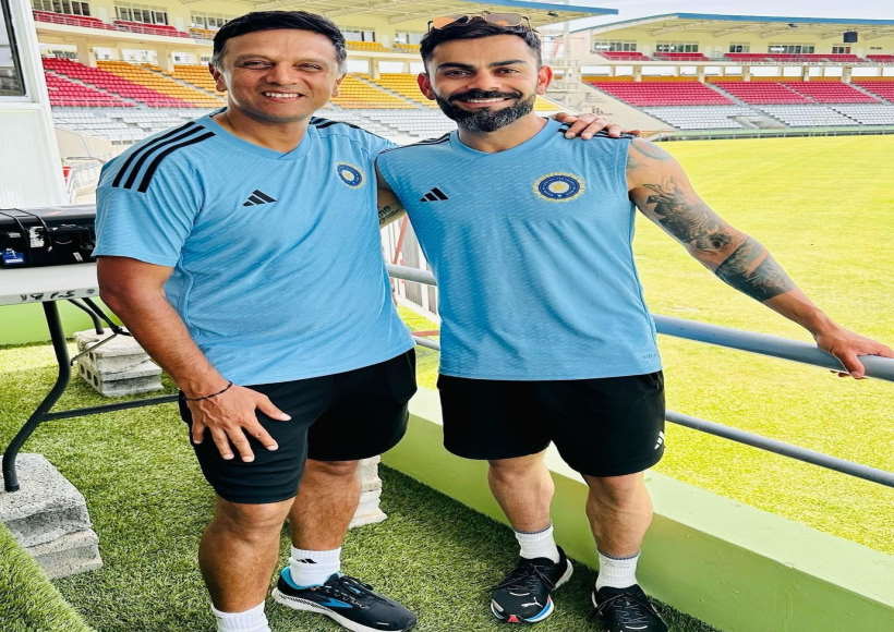 डोमिनिका टेस्ट से पहले कोहली ने द्रविड़ के साथ साझा किया भावुक पोस्ट