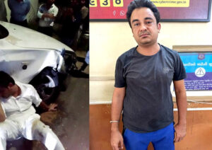 Drunk man zigzagging overspeeding BMW on Ahmedabad roads arrested