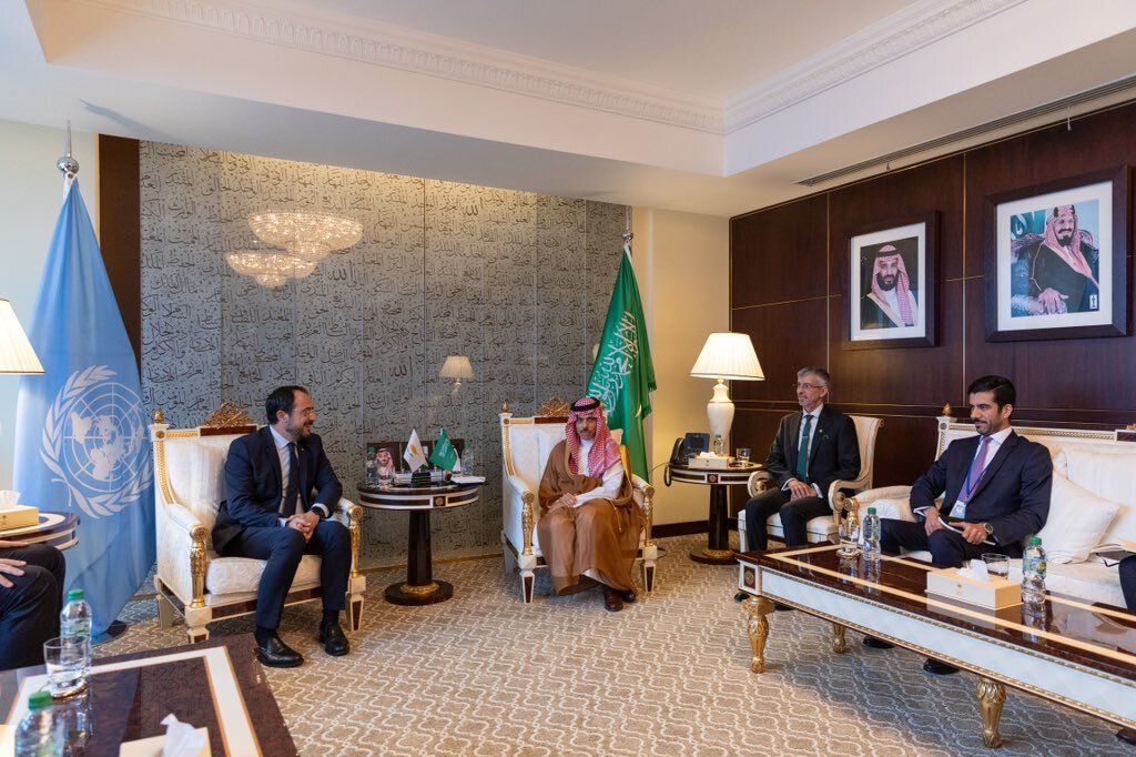 Cyprus Nikos and FaisalbinFarhan (pic credit KSAmofaEN Twitter)