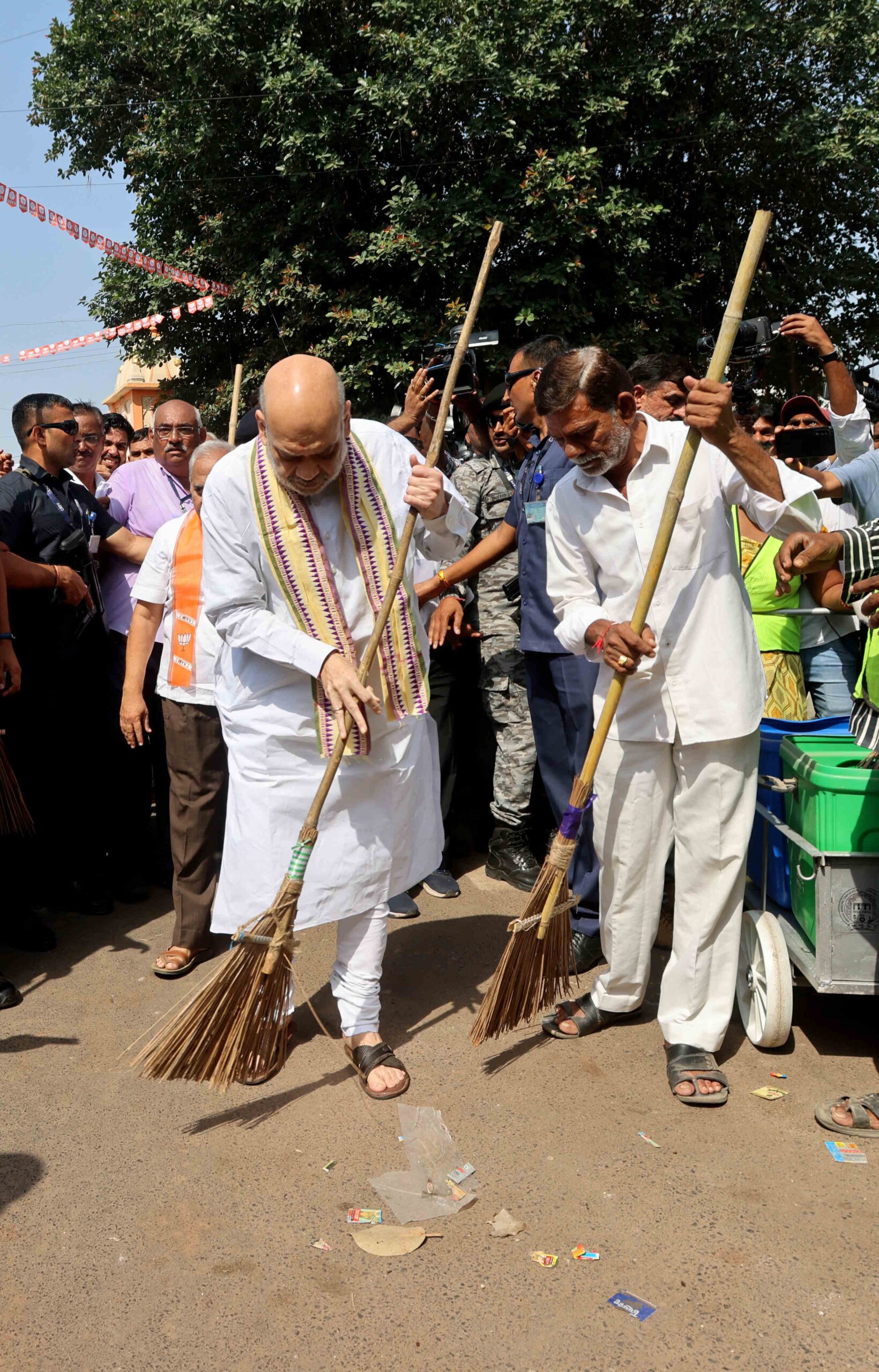 cleanliness drive (pic credit AmitShah "X" )