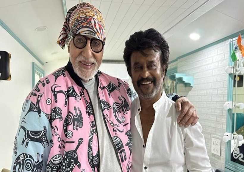 rajni kant and Big b (pic credit rajinikanth "X" )