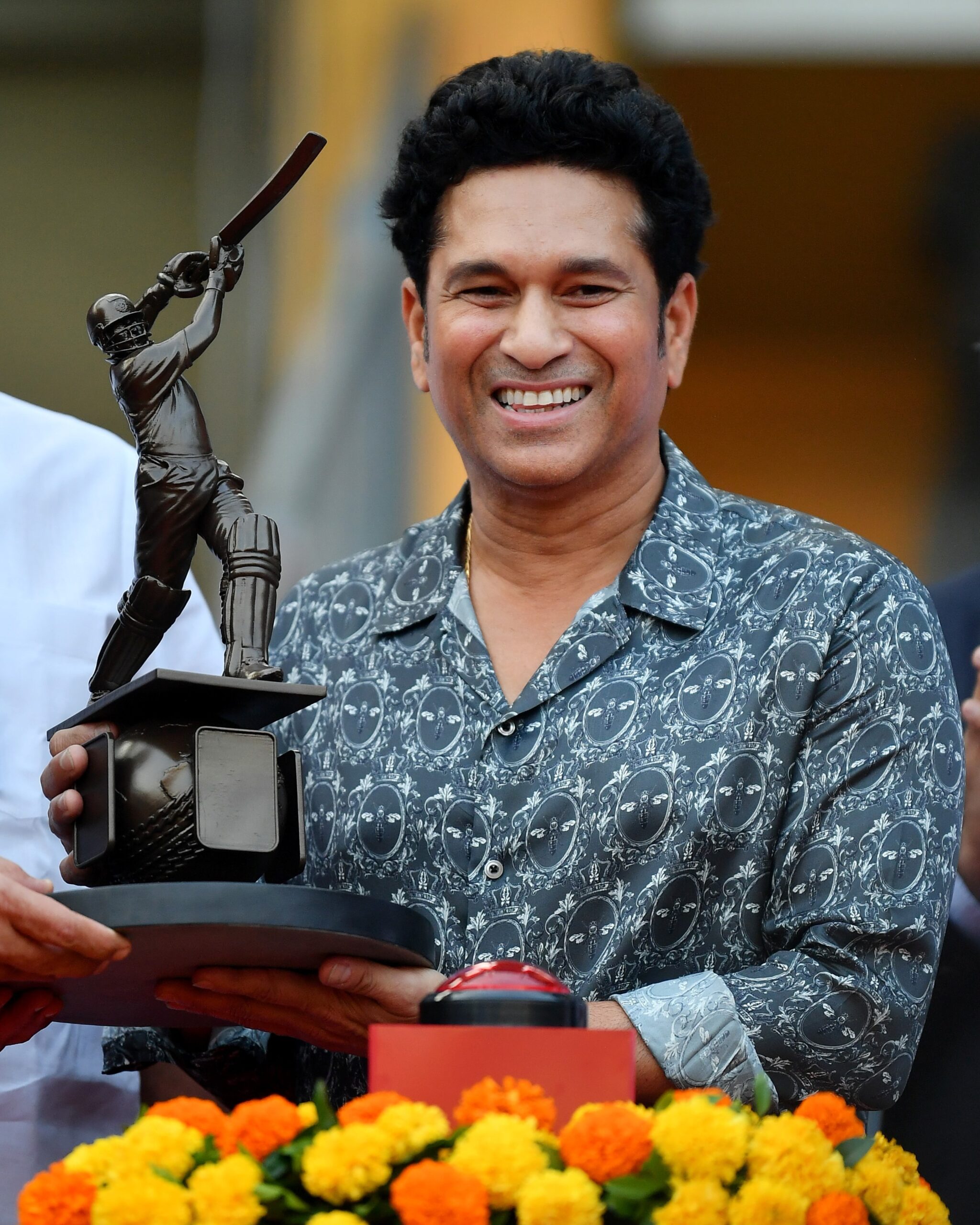 Sachin Tendulkar statue (pic credit ICC "X")
