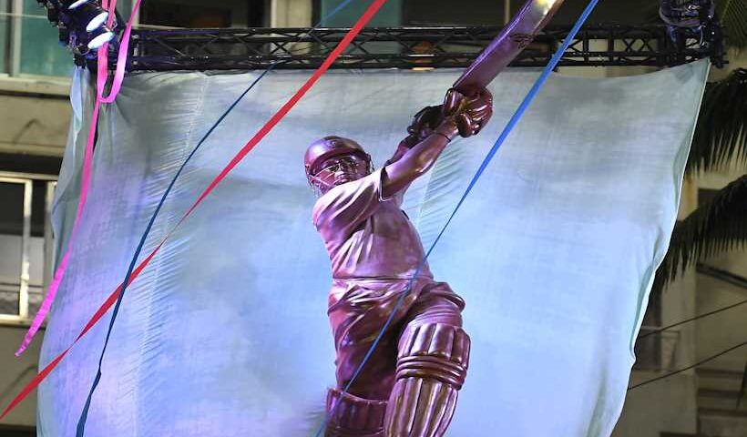 Sachin Tendulkar statue (pic credit ICC "X")
