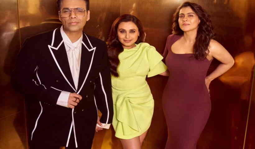 करण जौहर,काजोल,रानी मुख़र्जी (तस्वीर का श्रेय इसका काजोलडी "एक्स")