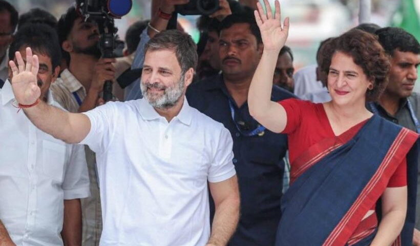 प्रियंका गांधी और राहुल गांधी (तस्वीर क्रेडिट@mdgn1_)