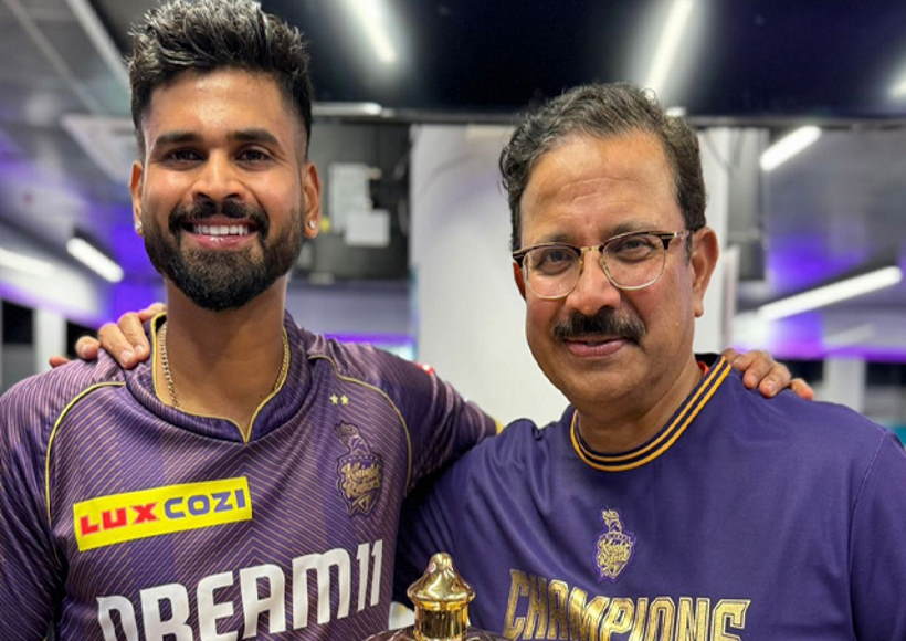 श्रेयस अय्यर और केकेआर के सीईओ वैंकी मैसूर(तस्वीर क्रेडिट@Cricketracker)