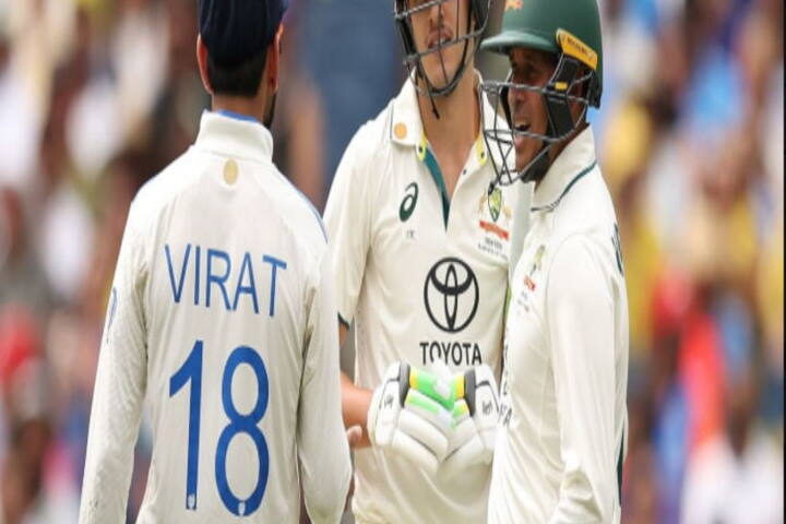 विराट कोहली और सैम कोंस्टास के बीच हुई नोकझोंक (तस्वीर क्रेडिट@Bharat24Liv)