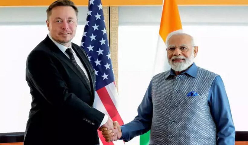 एलन मस्क और प्रधानमंत्री नरेंद्र मोदी