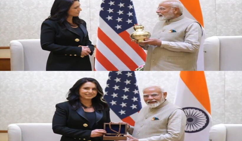 पीएम मोदी,तुलसी गबार्ड (तस्वीर क्रेडिट@iRomeshShah)