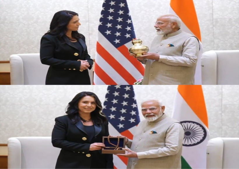 पीएम मोदी,तुलसी गबार्ड (तस्वीर क्रेडिट@iRomeshShah)