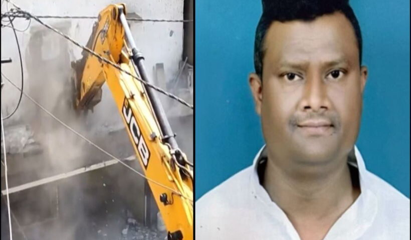 नागपुर हिंसा के मुख्य आरोपी फहीम खान के अवैध निर्माण पर चला बुलडोजर (तस्वीर क्रेडिट@sanatan_sarthi)