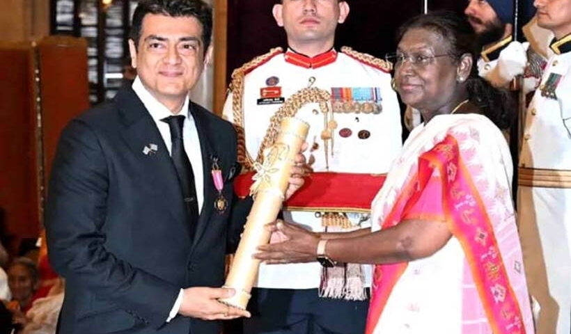 अजित कुमार को राष्ट्रपति द्रौपदी मुर्मू से पद्म भूषण प्राप्त हुआ