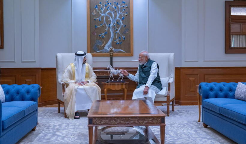 दुबई के क्राउन प्रिंस और प्रधानमंत्री नरेंद्र मोदी (तस्वीर क्रेडिट@HamdanMohammed)