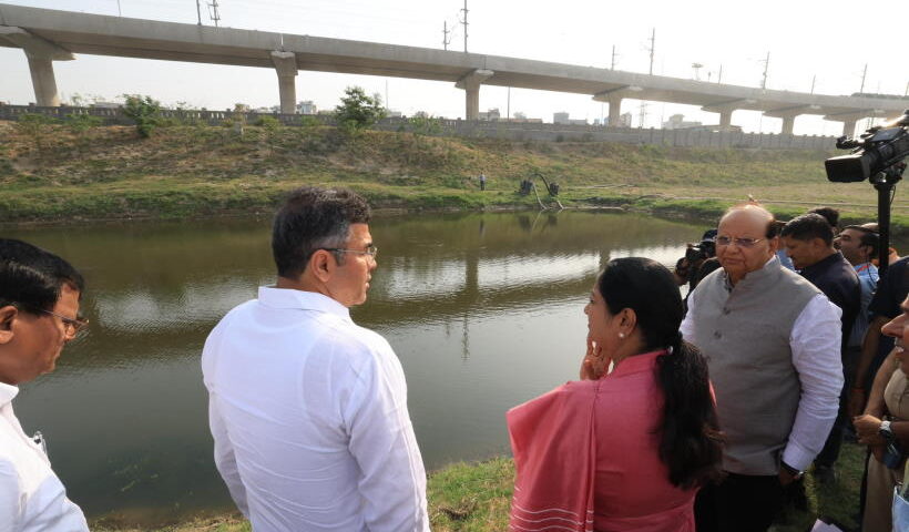 यमुना सफाई निरीक्षण (तस्वीर क्रेडिट@p_sahibsingh)