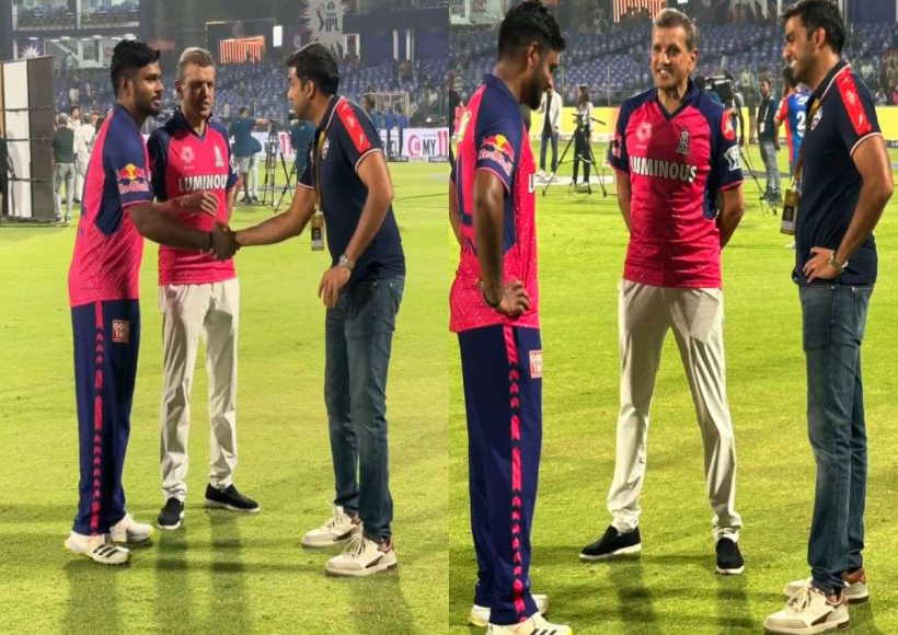 राजस्थान रॉयल्स के कोच के साथ संजू सैमसन