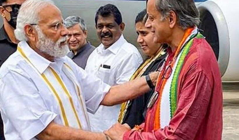 प्रधानमंत्री नरेंद्र मोदी,शशि थरूर (तस्वीर क्रेडिट@NituTiw81600052)