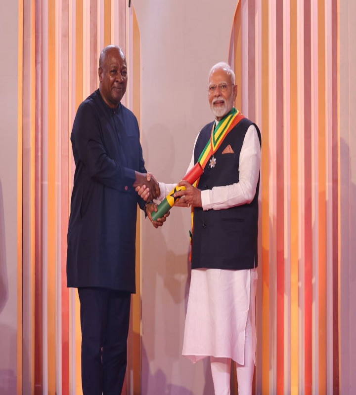 घाना में पीएम मोदी को सर्वोच्च नागरिक सम्मान (तस्वीर क्रेडिट@sengarlive)