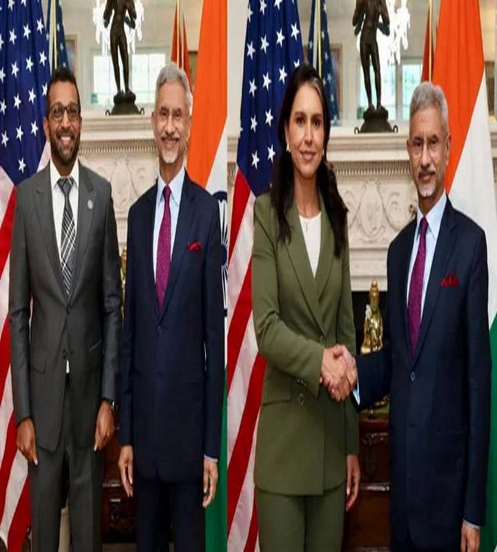 विदेश मंत्री जयशंकर ने अमेरिकी एफबीआई और राष्ट्रीय खुफिया प्रमुखों से की मुलाकात (तस्वीर क्रेडिट@NanChintak)
