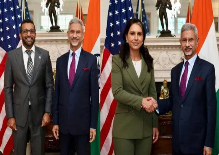 विदेश मंत्री जयशंकर ने अमेरिकी एफबीआई और राष्ट्रीय खुफिया प्रमुखों से की मुलाकात (तस्वीर क्रेडिट@NanChintak)
