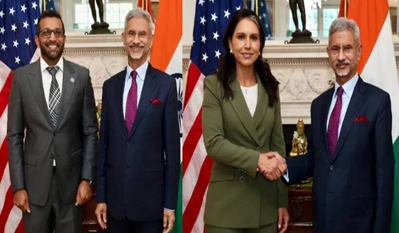 विदेश मंत्री जयशंकर ने अमेरिकी एफबीआई और राष्ट्रीय खुफिया प्रमुखों से की मुलाकात (तस्वीर क्रेडिट@NanChintak)