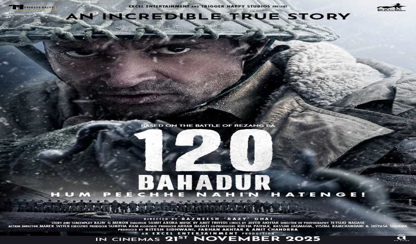 फरहान अख्तर स्टारर ‘120 बहादुर’ का पोस्टर रिलीज (तस्वीर क्रेडिट@FarOutAkhtar)