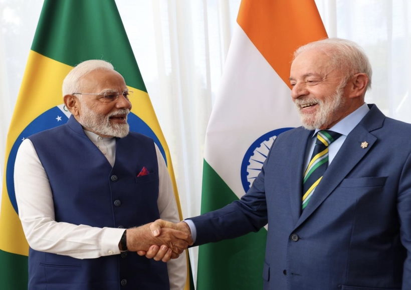 प्रधानमंत्री नरेंद्र मोदी और ब्राजील के राष्ट्रपति लुईस इनासियो लूला दा सिल्वा (तस्वीर क्रेडिट@ransinghBJP)