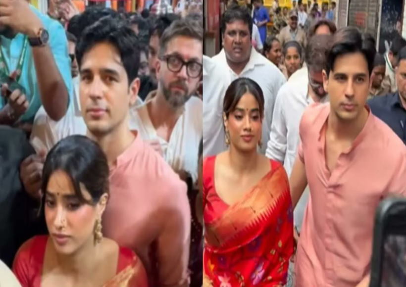 लालबागचा राजा के दरबार में पहुँची जान्हवी कपूर और सिद्धार्थ मल्होत्रा (तस्वीर क्रेडिट@LokmatTimes_ngp)