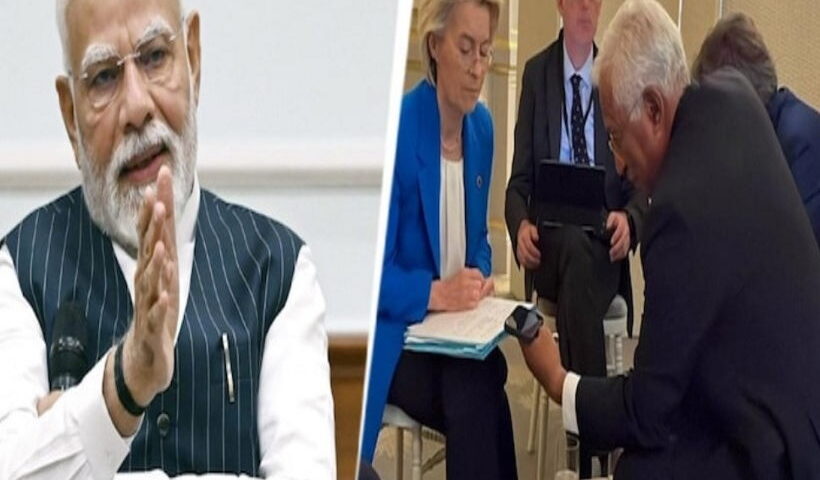पीएम मोदी और यूरोपीय नेताओं के मध्य हुई अहम वार्ता (तस्वीर क्रेडिट@stripathi56)