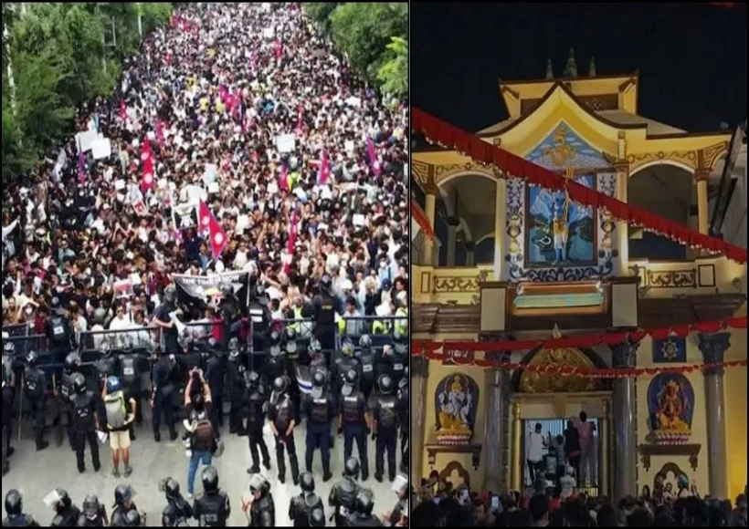 नेपाल में हिंसक प्रदर्शनों के बीच पशुपतिनाथ मंदिर बंद (तस्वीर क्रेडिट@OpIndia_in)