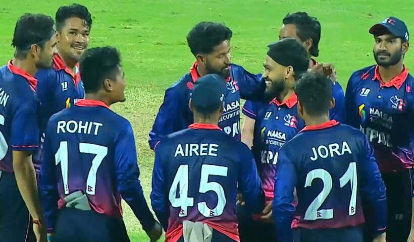 नेपाल ने वेस्टइंडीज को हराकर टी20 सीरीज में इतिहास रच दिया (तस्वीर क्रेडिट@shivani_di)