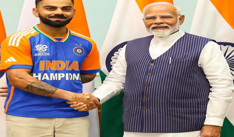 विराट कोहली और प्रधानमंत्री नरेंद्र मोदी (तस्वीर क्रेडिट@Trend_VKohli)