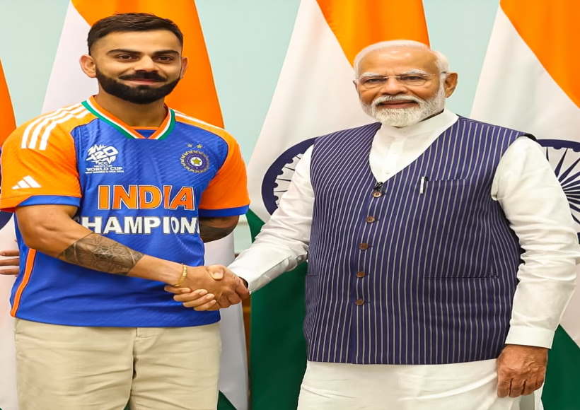 विराट कोहली और प्रधानमंत्री नरेंद्र मोदी (तस्वीर क्रेडिट@Trend_VKohli)