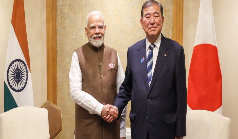 प्रधानमंत्री मोदी और जापान के प्रधानमंत्री इशिबा