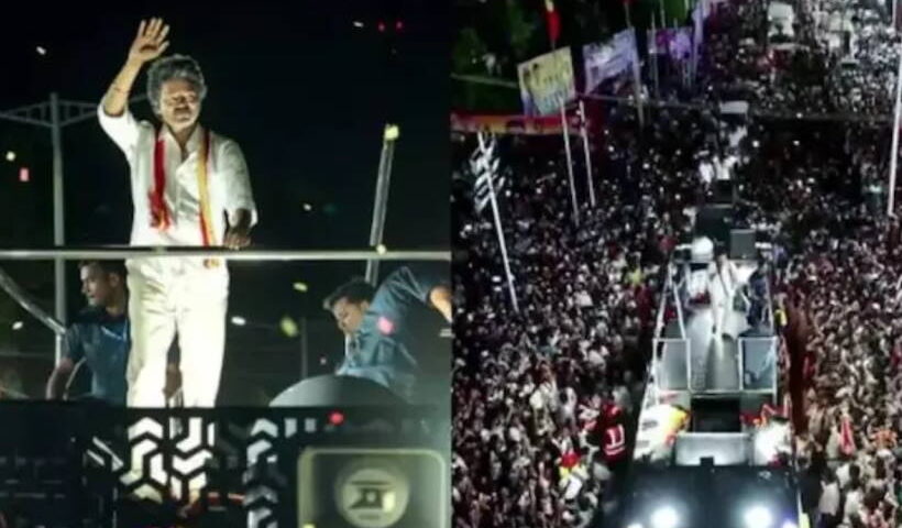 तमिलनाडु की राजनीति और सिनेमा जगत से जुड़े चर्चित नेता एवं अभिनेता विजय (तस्वीर क्रेडिट@Yadavshiva_171)