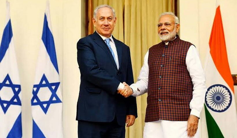 इजराइली प्रधानमंत्री बेंजामिन नेतन्याहू और प्रधानमंत्री नरेंद्र मोदी (तस्वीर क्रेडिट@ocjain4)