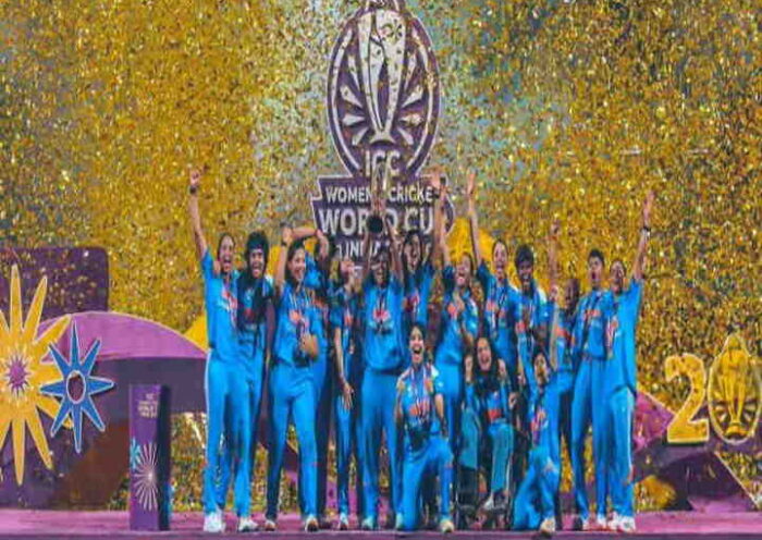 भारतीय महिला क्रिकेट टीम ने विश्व कप 2025 जीत रचा इतिहास (तस्वीर क्रेडिट@Navrang)