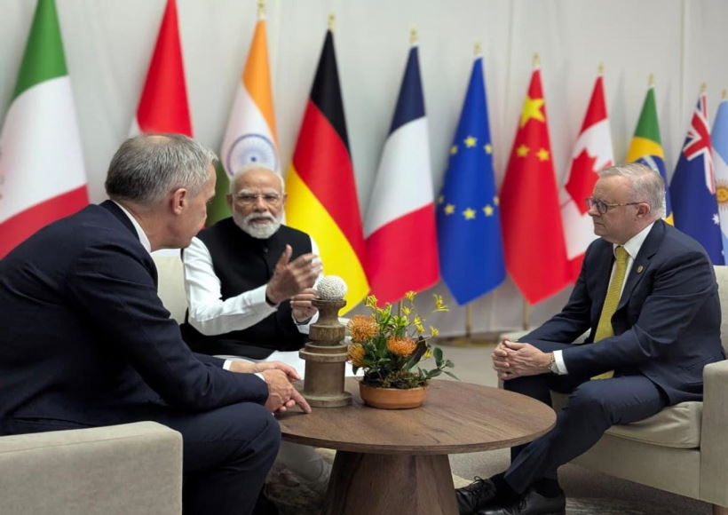 जी-20 समिट में ऑस्ट्रेलिया-कनाडा-इंडिया एसीआईटीआई साझेदारी पर हस्ताक्षर (तस्वीर क्रेडिट@mangalpandeybjp)