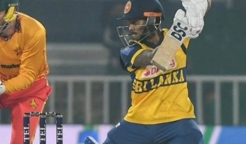 त्रिकोणीय टी20 सीरीज में श्रीलंका की पहली जीत (तस्वीर क्रेडिट@CricketCrowd)